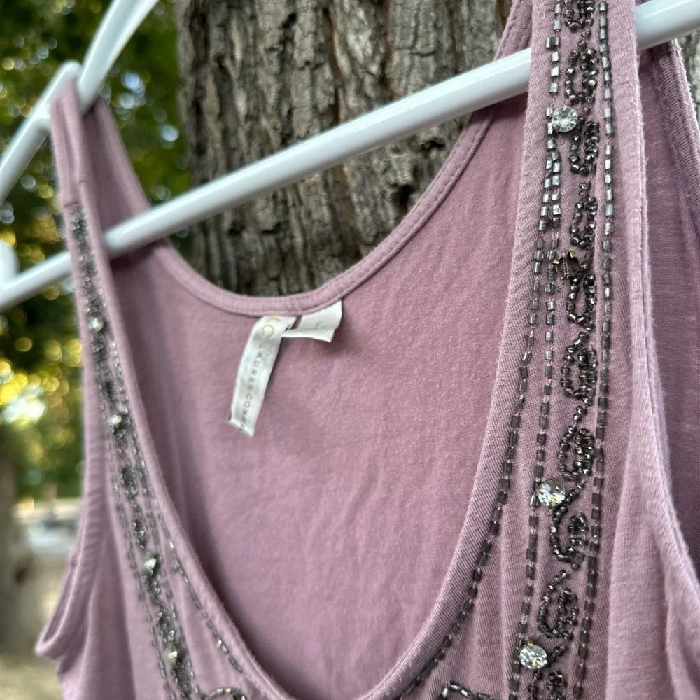 LC Lauren Conrad Mauve Embellished Tank Top - Picture 3 of 7
